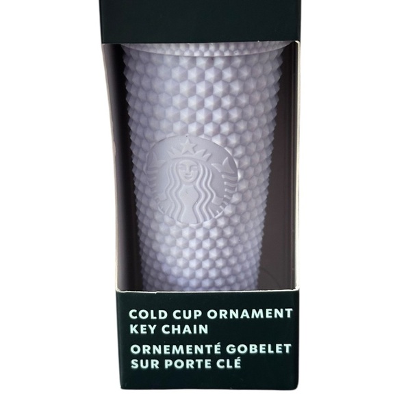 STARBUCKS 2021 Lavender Lilac Studded Cold Cup Tumbler 16oz & Ornament Keychain - Picture 2 of 8
